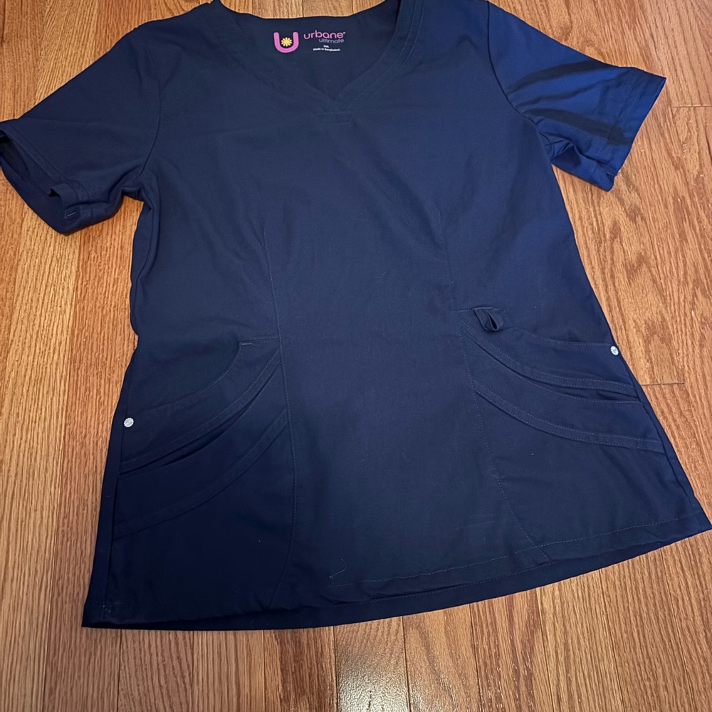 Urbane Navy Women's Scrub Top 9550 Small, NWOT